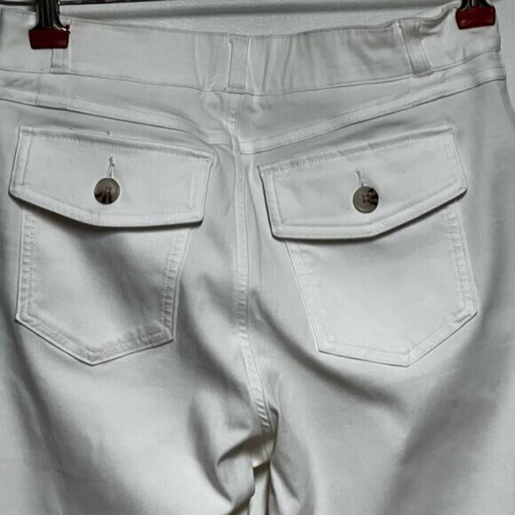 New Spanx Stretch Twill Cropped Wide Leg White Sz M - Picture 9 of 10